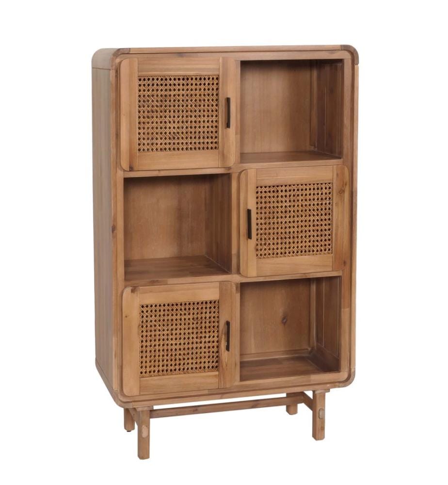 Highboard Ko mmode rotin acacia massif teinté 141x90x35 cm