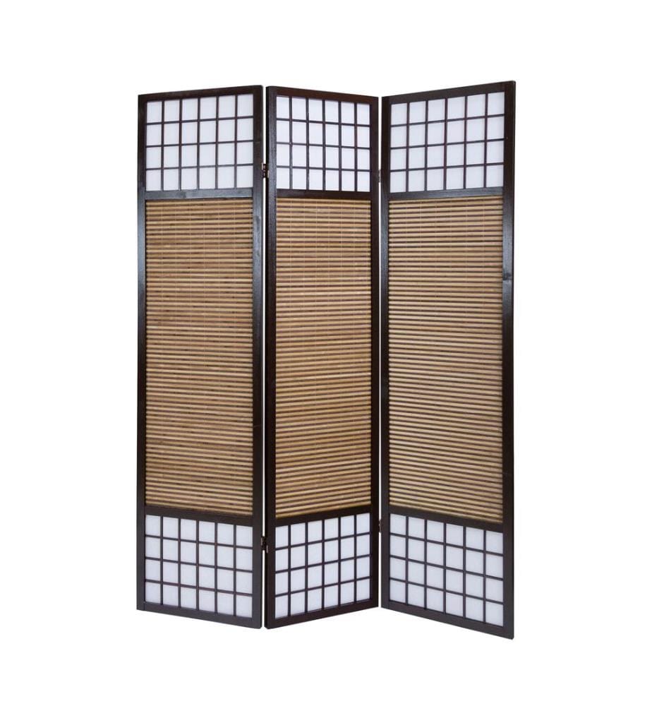Séparateur de pièce 3 pièces Paravent en bois Marron