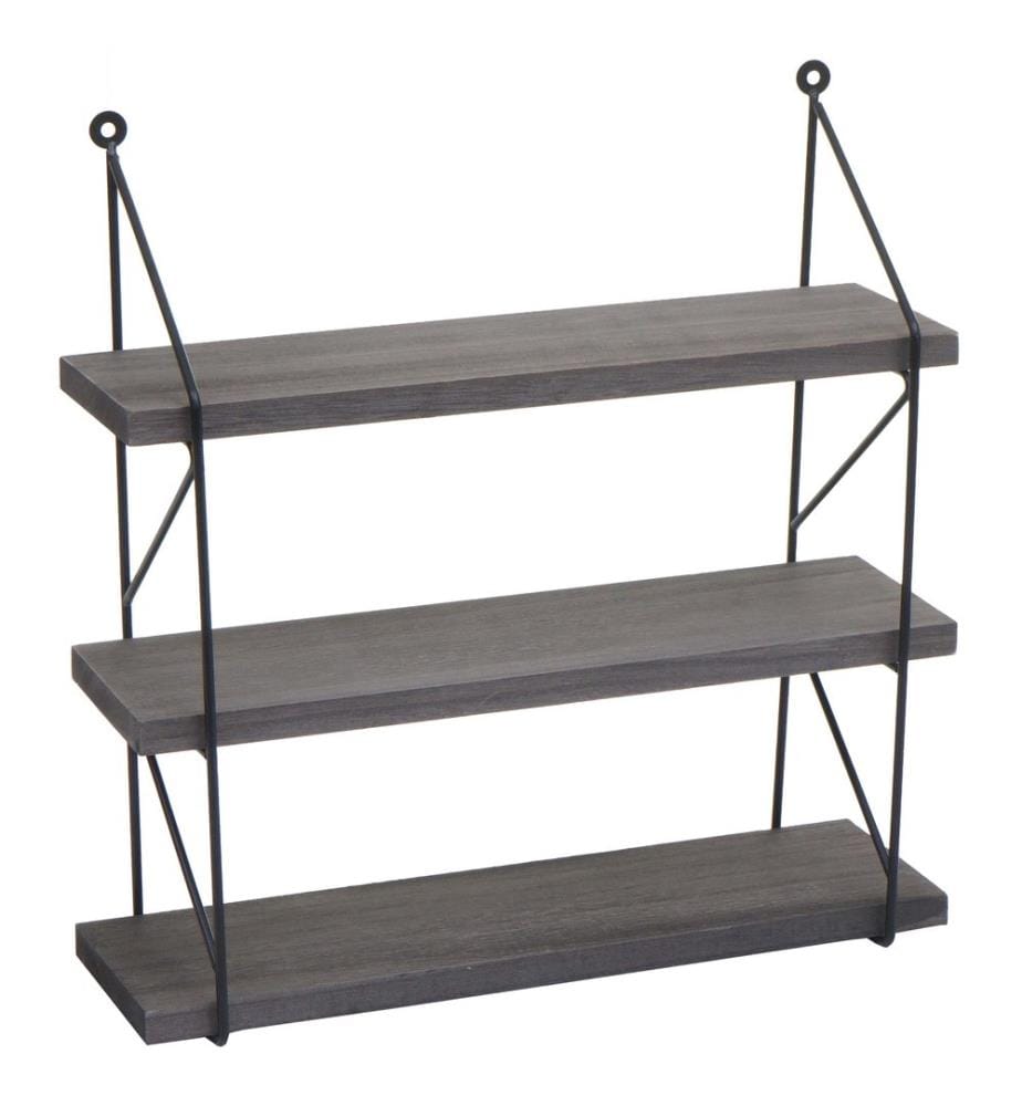 Étagère murale JAM-K78 Étagère flottante 3 étagères 40x40x13 cm gris foncé