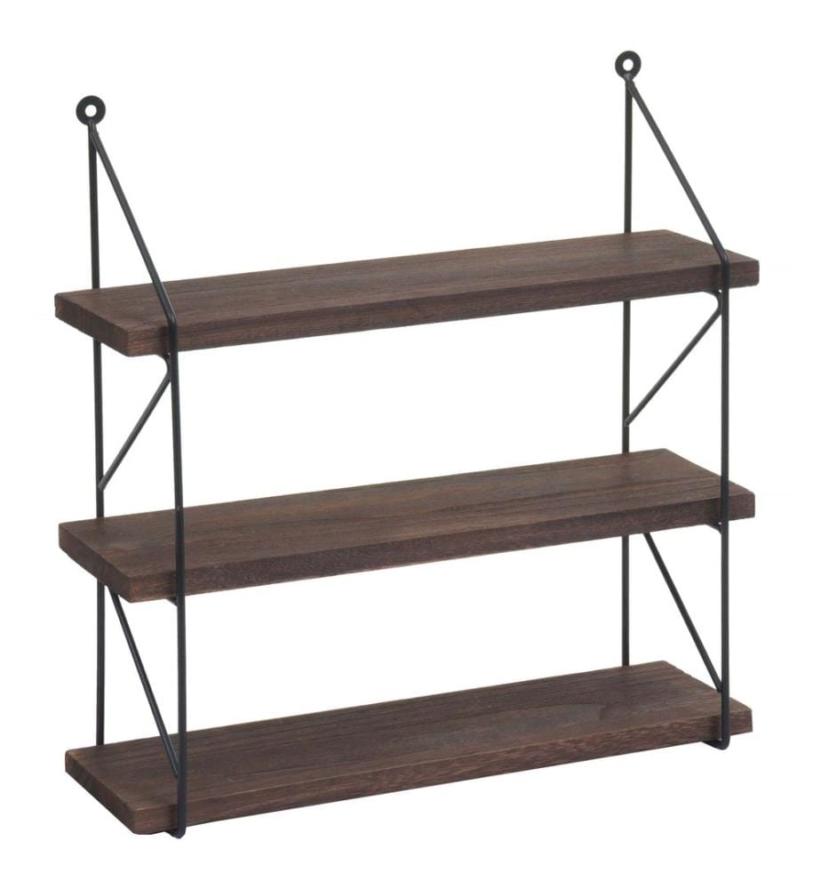 Étagère murale JAM-K78 Étagère flottante 3 étagères 40x40x13 cm brun foncé