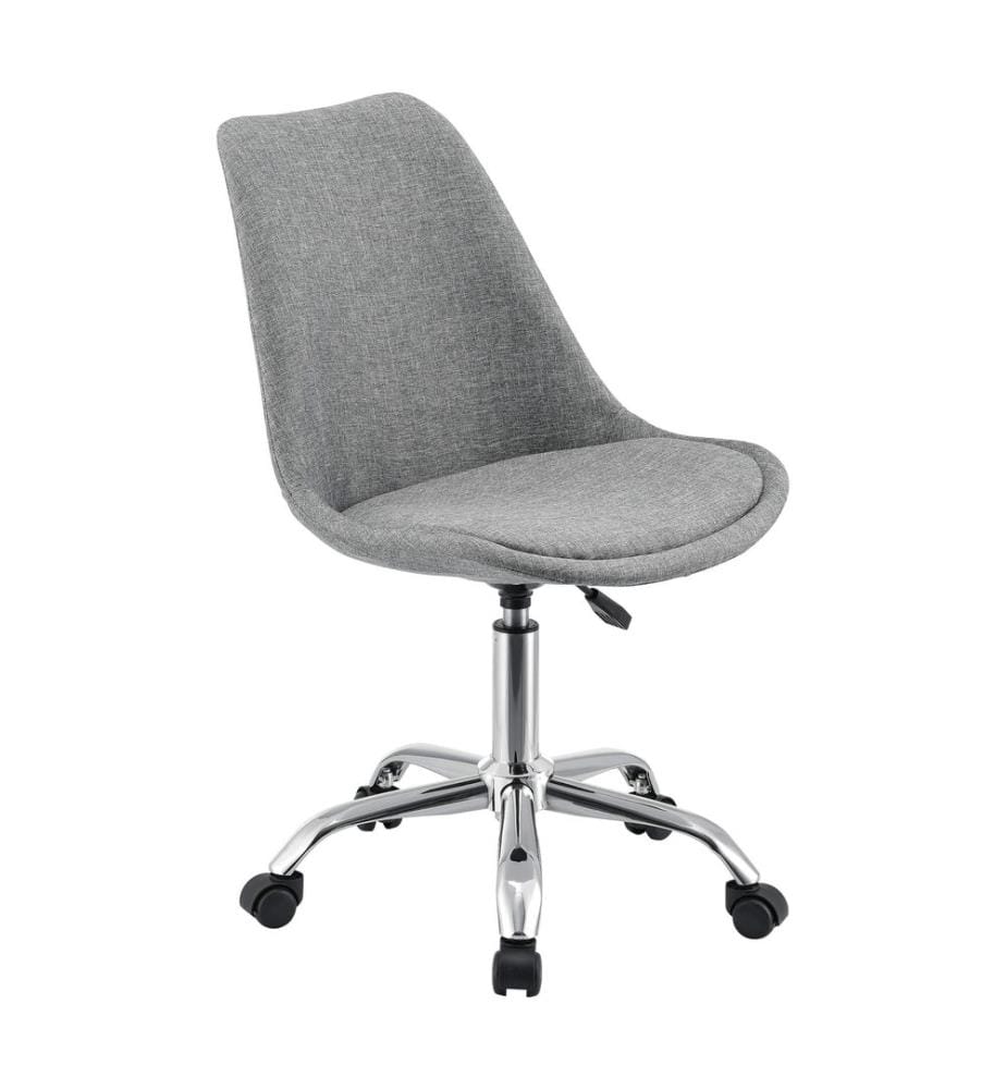Chaise de bureau Atherton recouverte de tissu gris clair