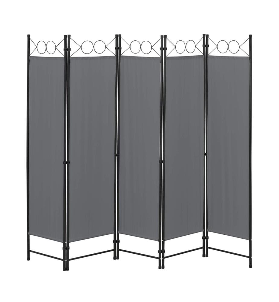 Paravent Séparation de pièce Saragossa 5 éléments 200x171 cm Gris foncé
