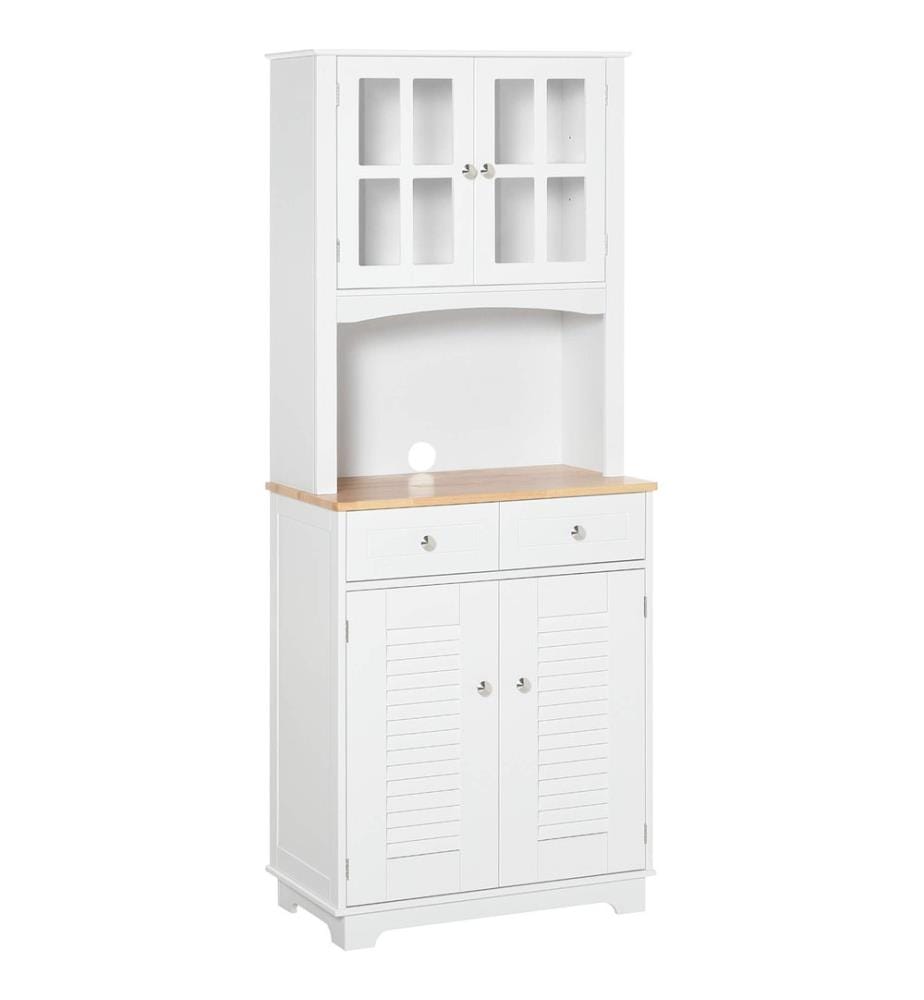 Armoire de cuisine Buffet Vitrine Campagne Blanc 68 x 39.5 x 170 cm