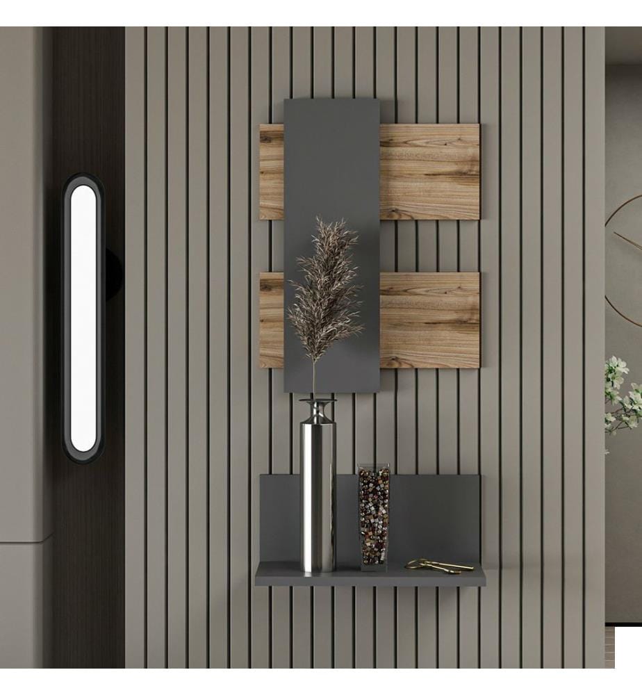 Étagère murale Oklahoma City aspect chêne anthracite