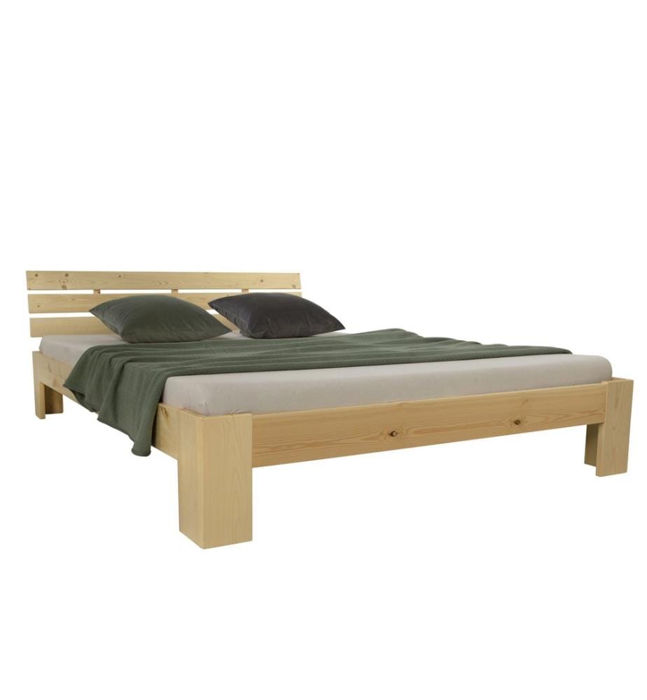 Lit en bois Lit double 180x200 cm Naturel