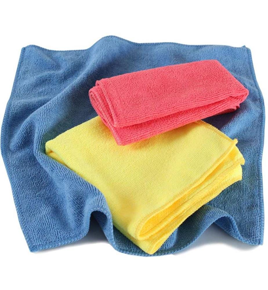 6 chiffons en microfibres 35 cm x 35 cm lavables - multicolore