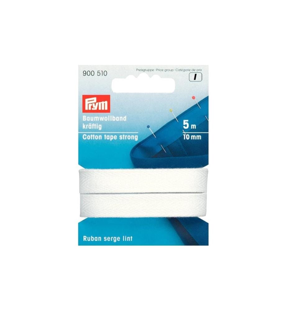 PRYM - Bande en coton 10 mm, blanc