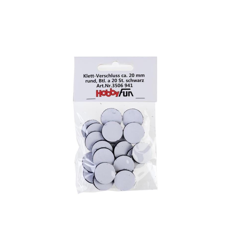 HOBBYFUN - Fermeture velcro 2 cm rond noir 20 Pièce/s