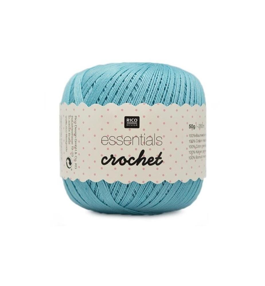 RICO DESIGN - Fil à crochet et à tricoter Essentials Crochet 50 g, Turquoise