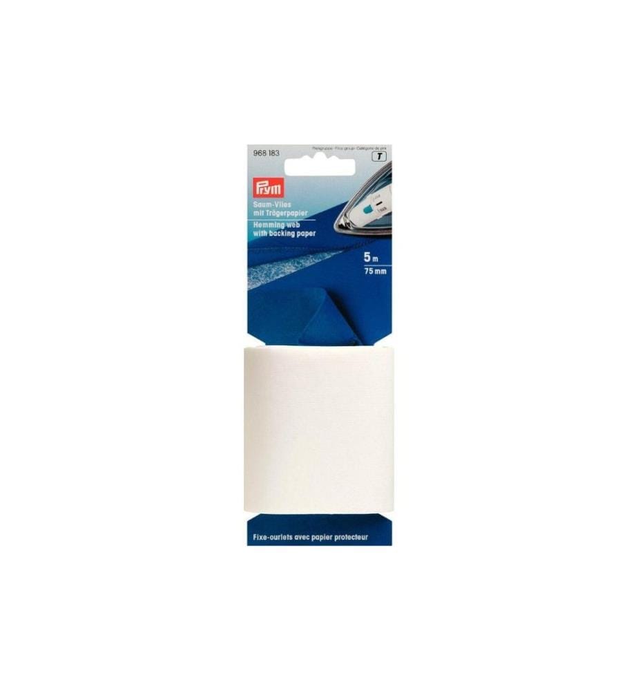 PRYM - Non-tissé pour ourlets Papier support Blanc, 75 mm