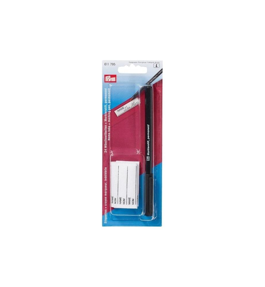 PRYM - Étiquettes Étiquettes de linge + stylo de marquage Set
