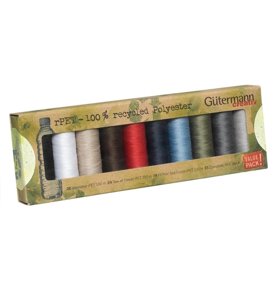 Gütermann - Kits de fil de couture Tout-couture rPET 10 pièces, Multicolore