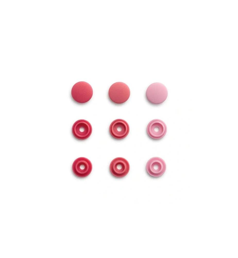 PRYM - Boutons poussoirs Boutons de couleur Rose, Ø 9 mm, 36 pièces