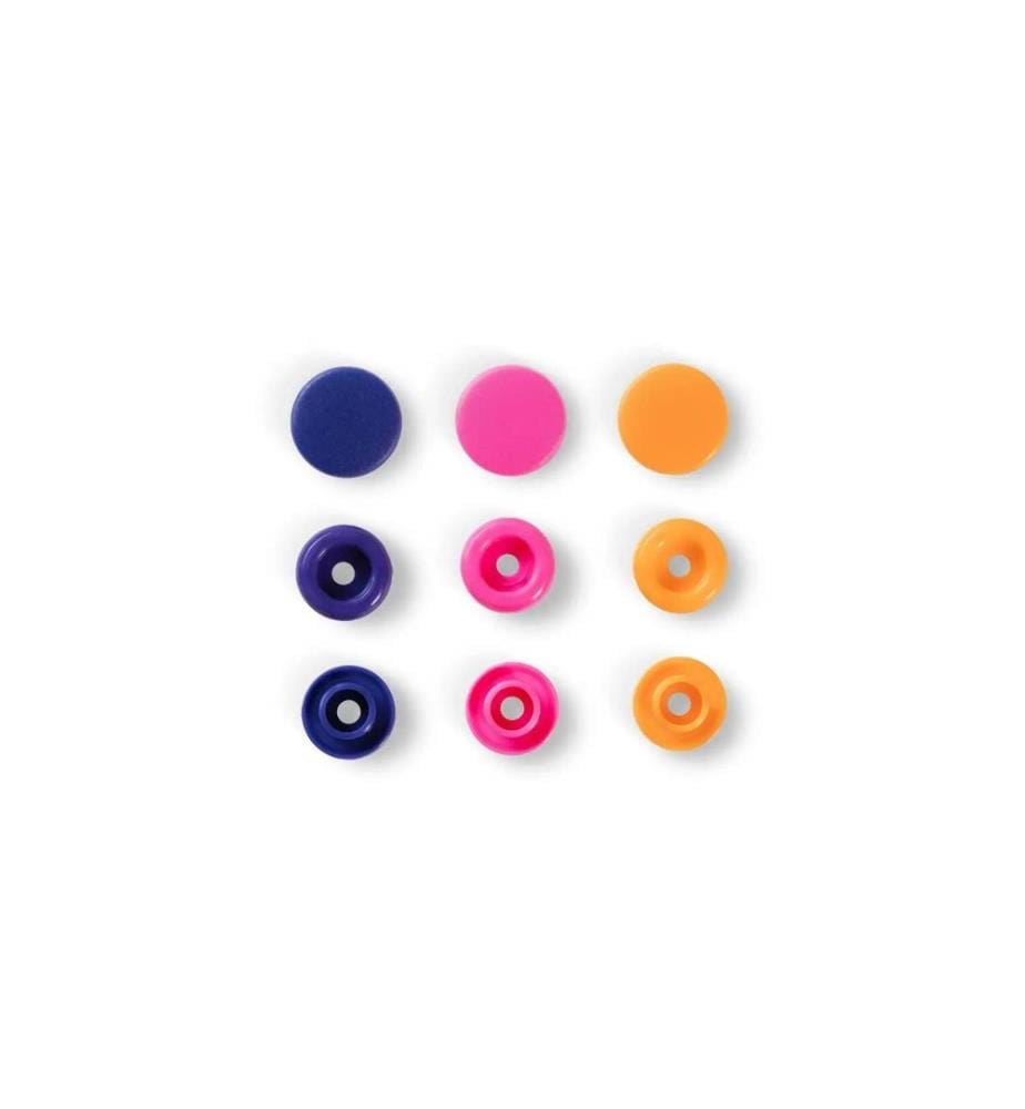 PRYM - Boutons poussoirs Boutons de couleur Multicolore, 12.4 mm, 30 pièces