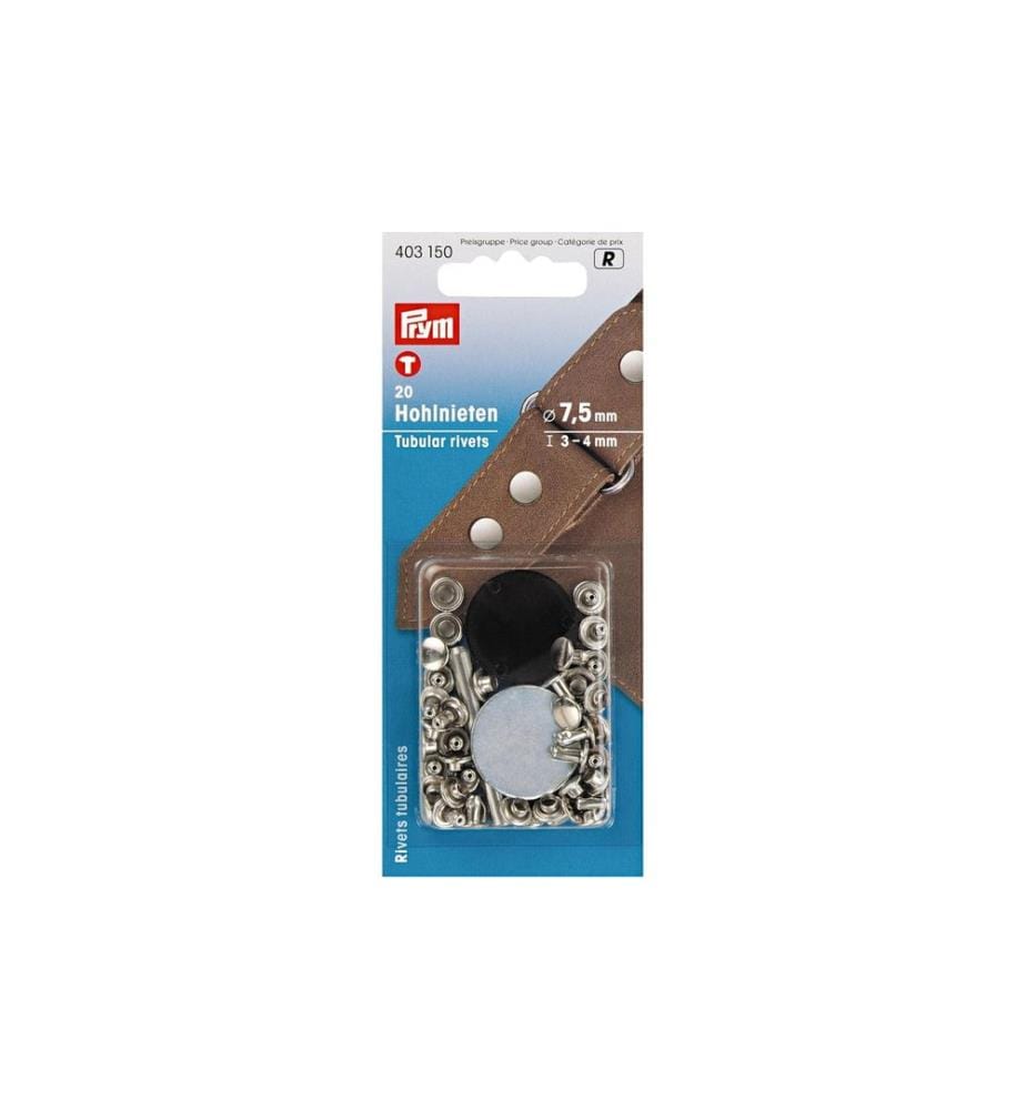 PRYM - Rivets tubulaires 3-4 mm, 20 pièces