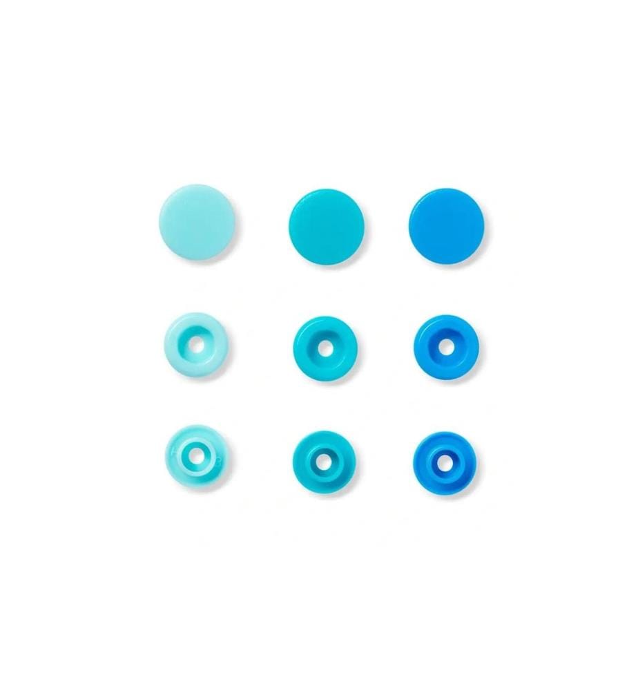 PRYM - Boutons poussoirs Snaps Couleur Amour Bleu, Ø 12,4 mm, 30 pièces