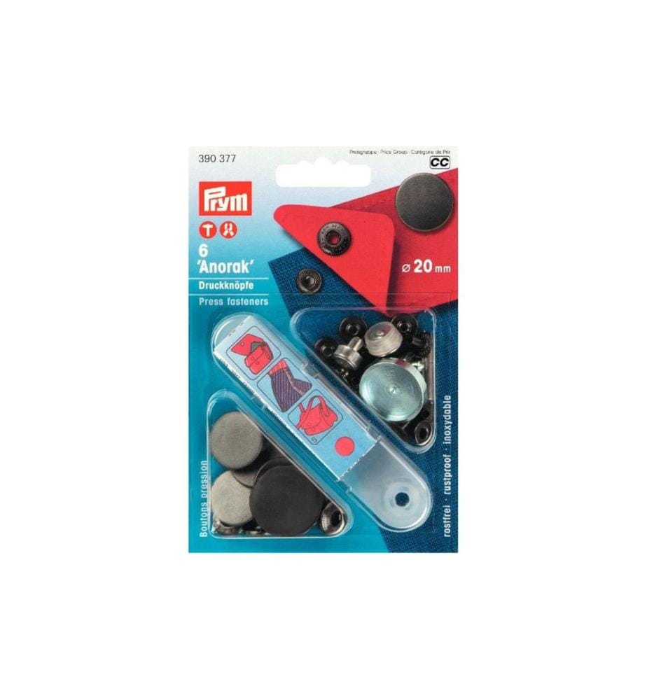 PRYM - Boutons poussoirs Anorak Bruni mat, 20 mm
