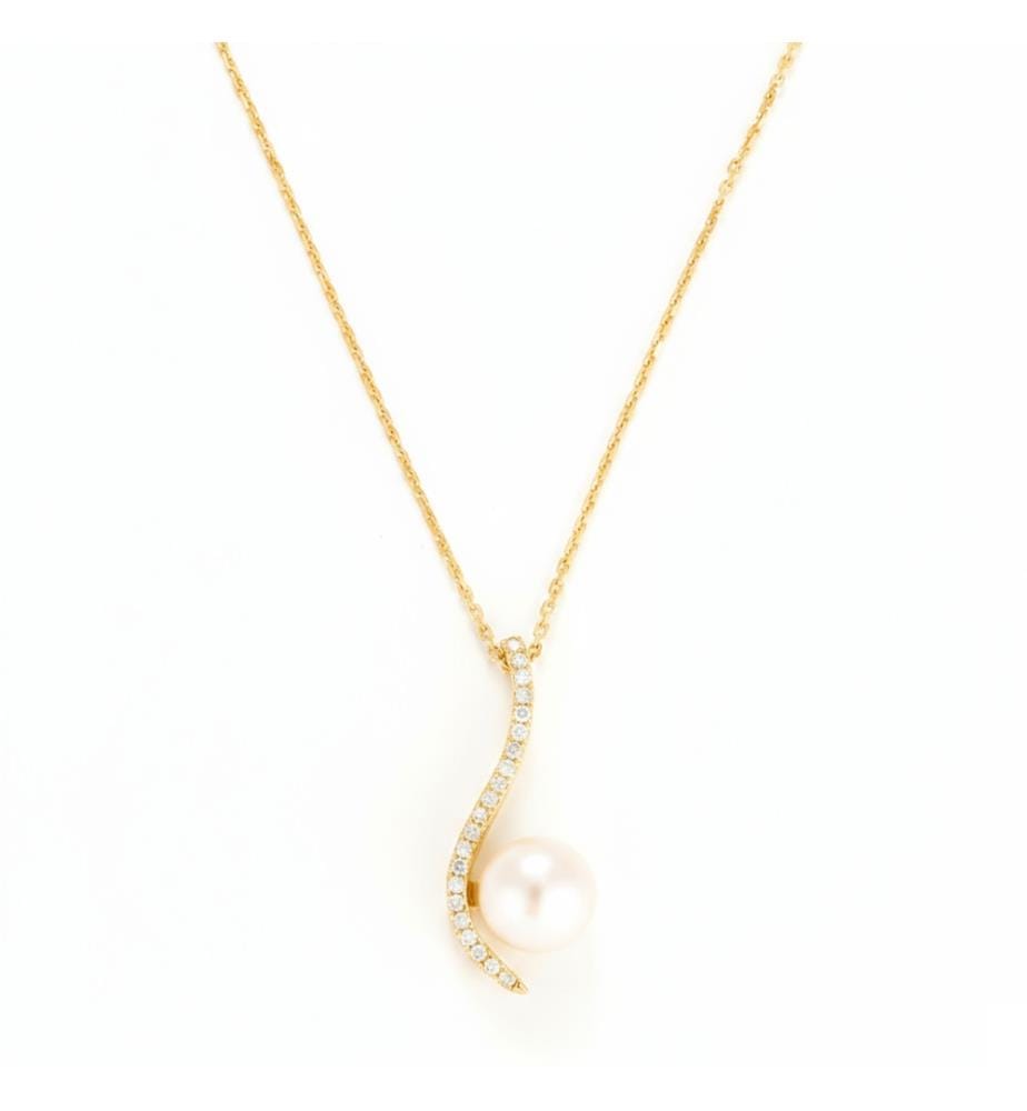 Pendentif "Vague sublime" P 7mm et - Or Jaune