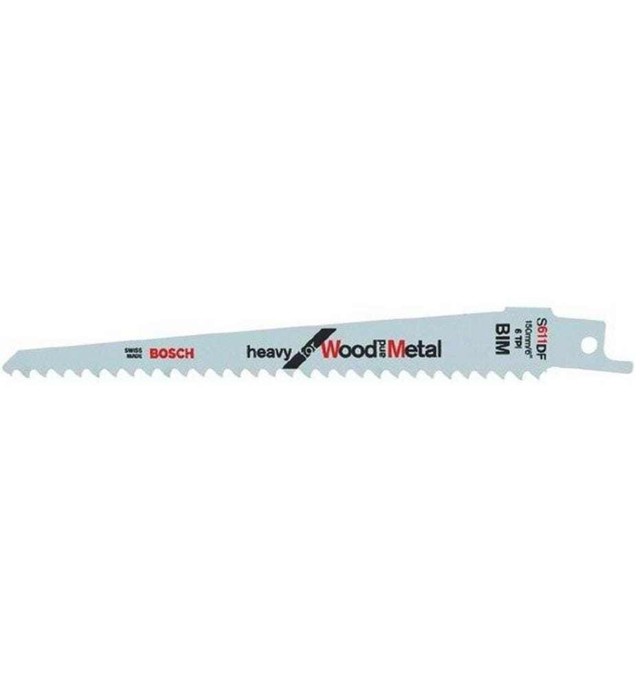 Bosch Professional Lame de scie sauteuse S 611 DF Heavy Wood and Metal, 5 pièces