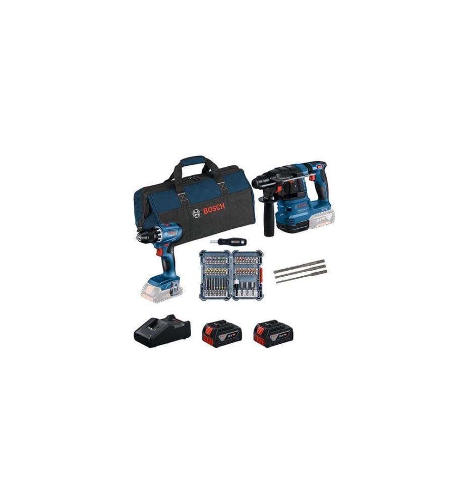 Bosch Professional Set d'outils sans fil GSR 18 V-45 + GBH 18 V-22