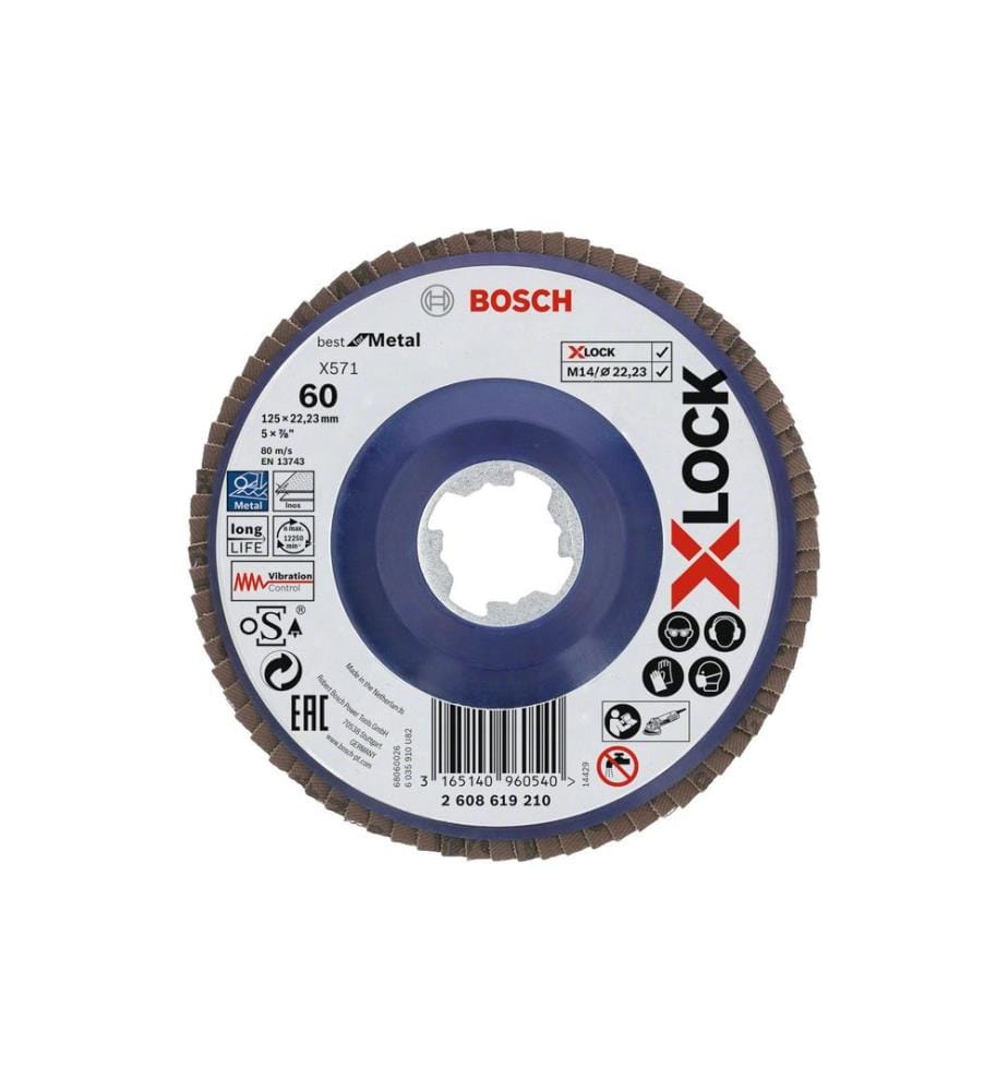 Bosch Professional Disque de ponçage radial X-LOCK Best for Metal K60, 125 mm