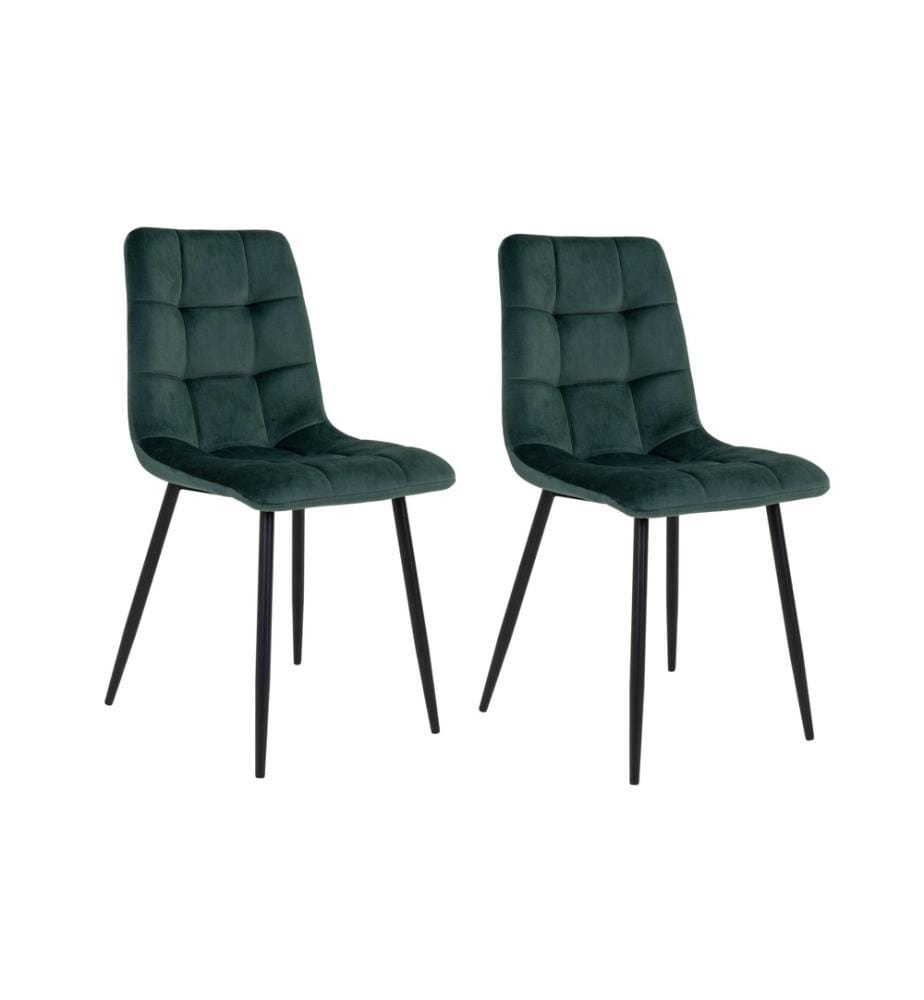 House Nordic - Chaise Middelfart 2 pièces, 86 x 55 cm, Vert/Noir