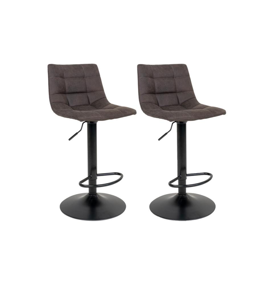 House Nordic - Tabouret de bar Middelfart 2 pièces, 86 x 55 cm, Gris foncé/Noir