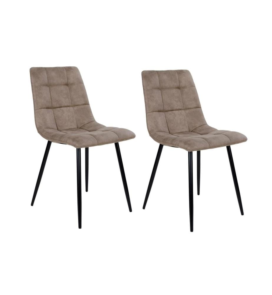 House Nordic - Chaise Middelfart 2 pièces, 86 x 55 cm, Brun clair/Noir