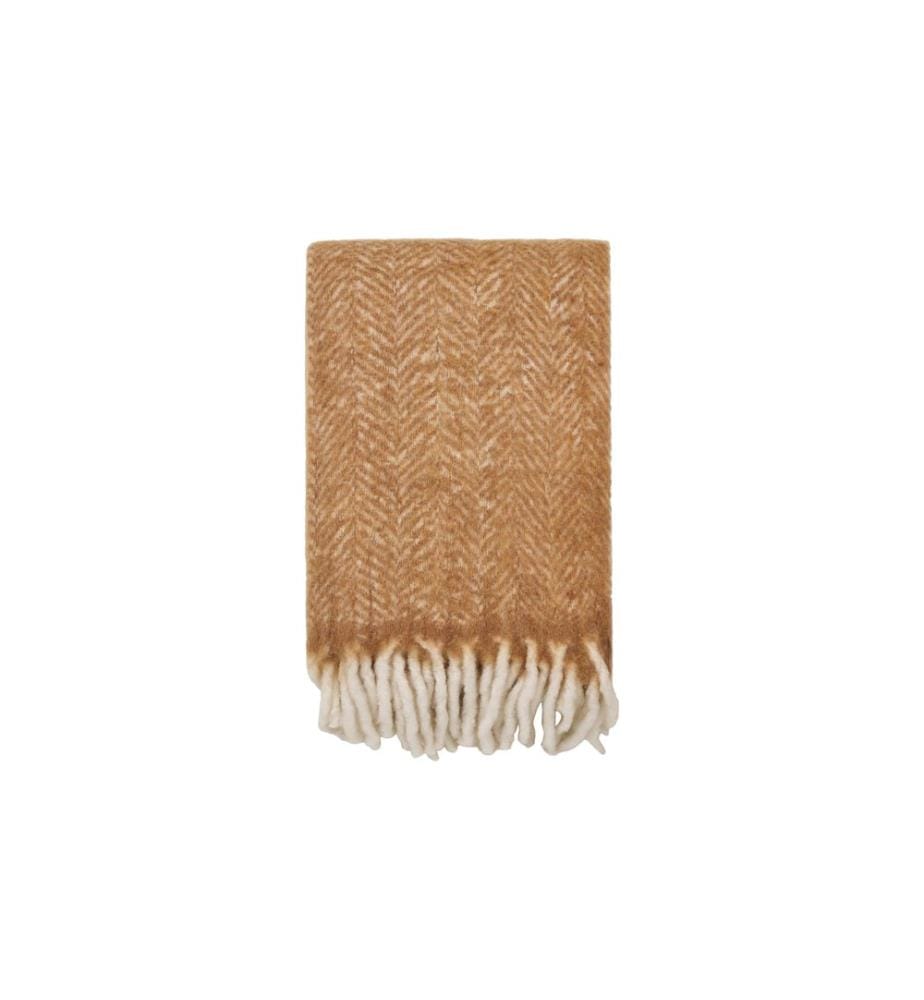 House Nordic - Couverture Plaid Carmel 130 x 160 cm, marron