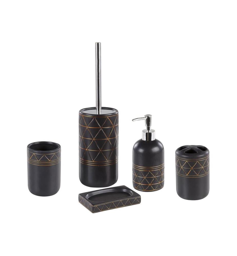 Set de 5 accessoires de salle de bain LANCO Céramique Noir