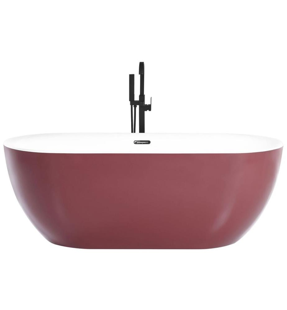 Baignoire îlot CARRERA 170 x 80 cm Rouge Bordeaux