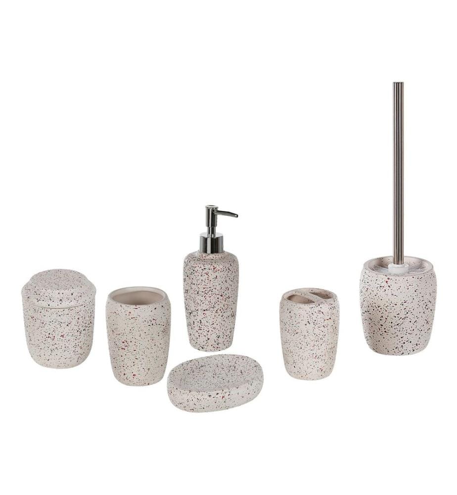 Set de 6 accessoires de salle de bain PALMILLA Céramique Blanc cassé