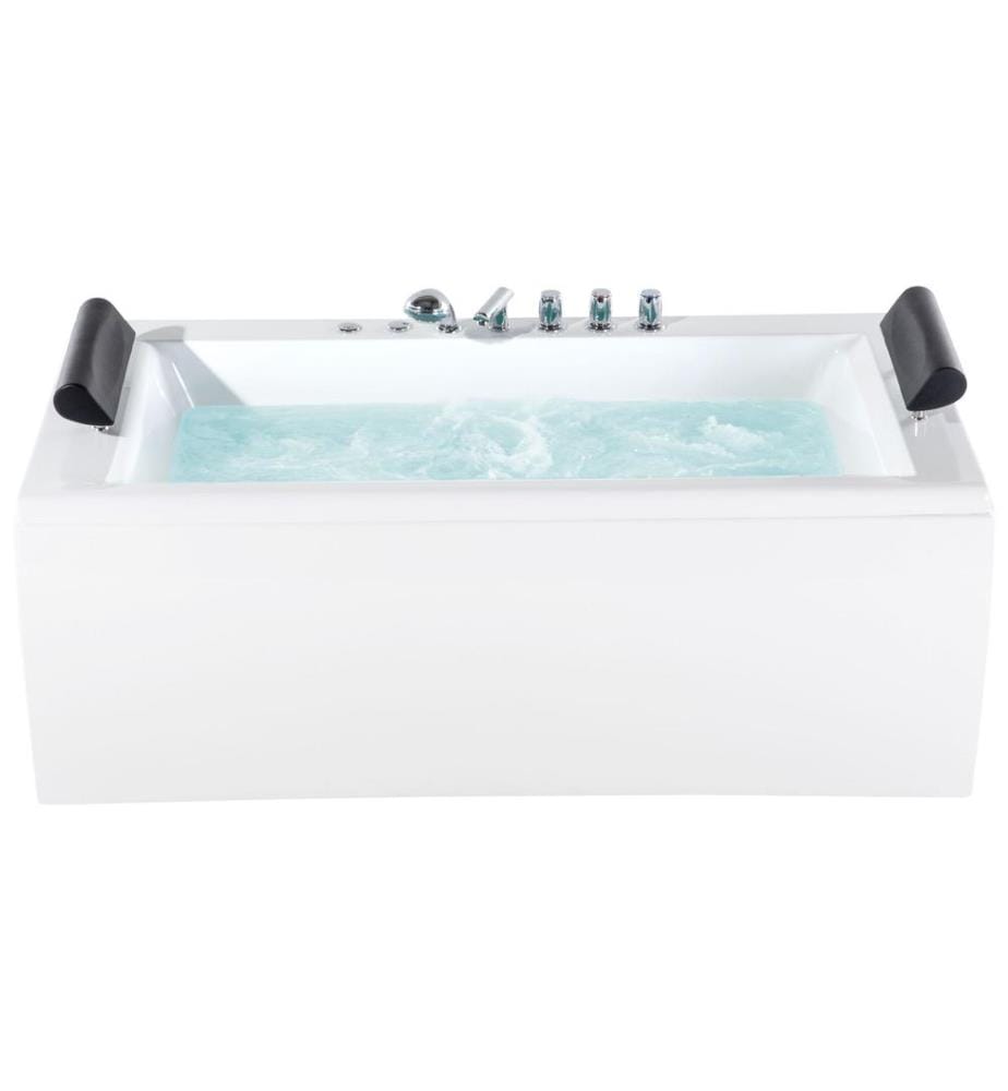 Baignoire d'angle à remous avec LED MONTEGO 172 x 83 cm Blanc