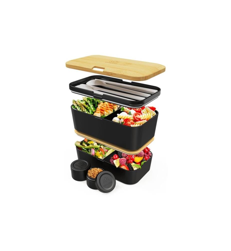 Umami - Boîte casse-croûte Nestable L Bamboo noir
