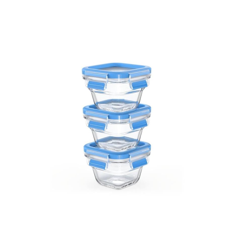 EMSA - Récipients à provisions Clip & Close Eco En 3 parties, Bleu/Transparent