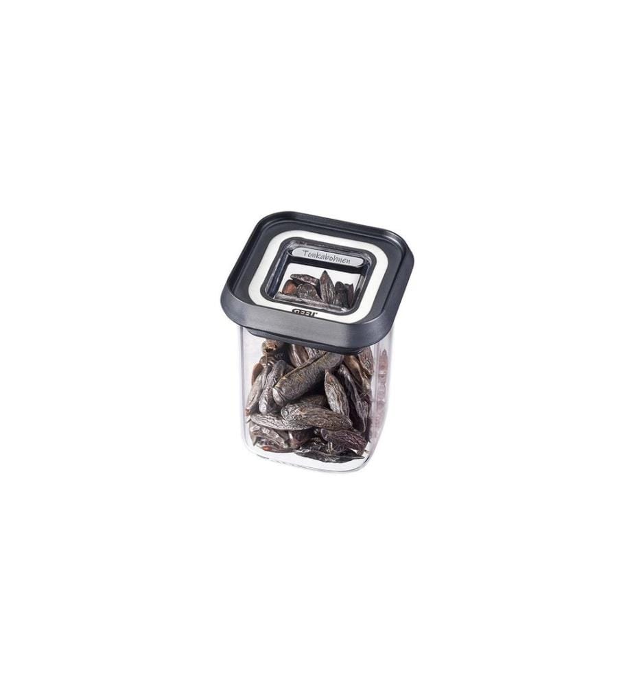 GEFU - Boîte à provisions Pantry mini 0.18 l, Transparent/Noir