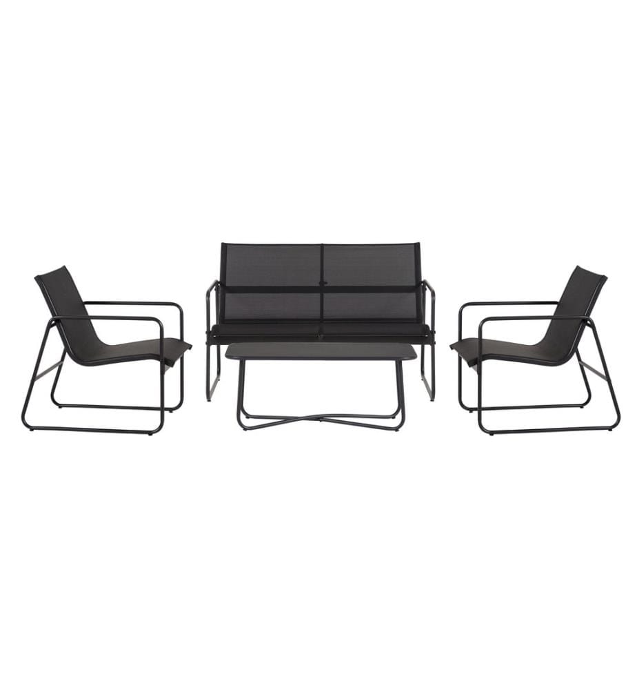 Schou - Mobilier lounge Théodore, Set 4 pièces, noir