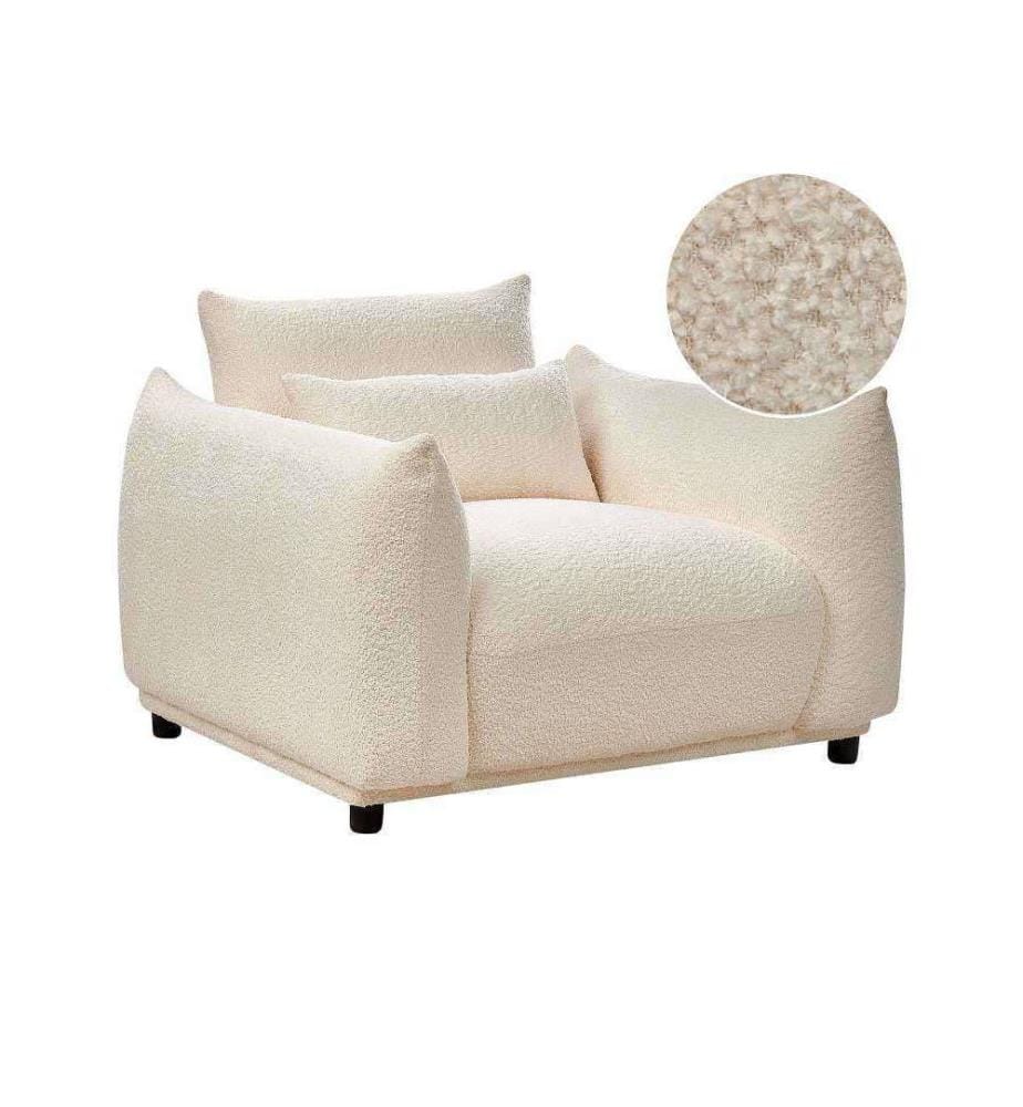 Fauteuil JAMSA Bouclé Blanc cassé