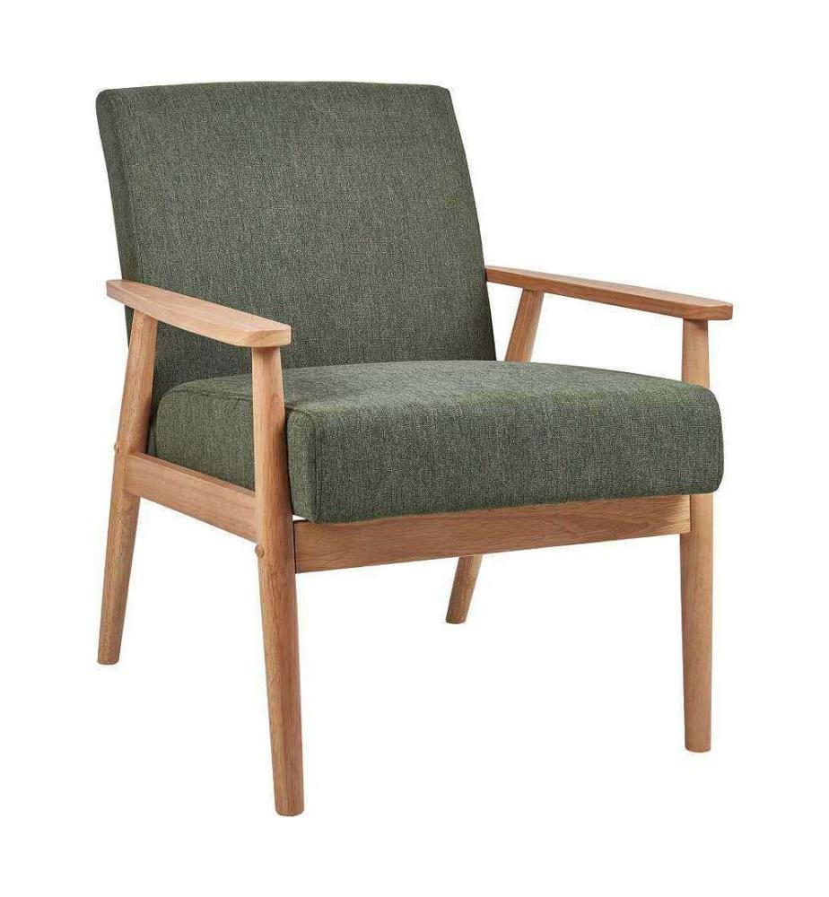 Fauteuil ESRUM Tissu Marron clair/vert