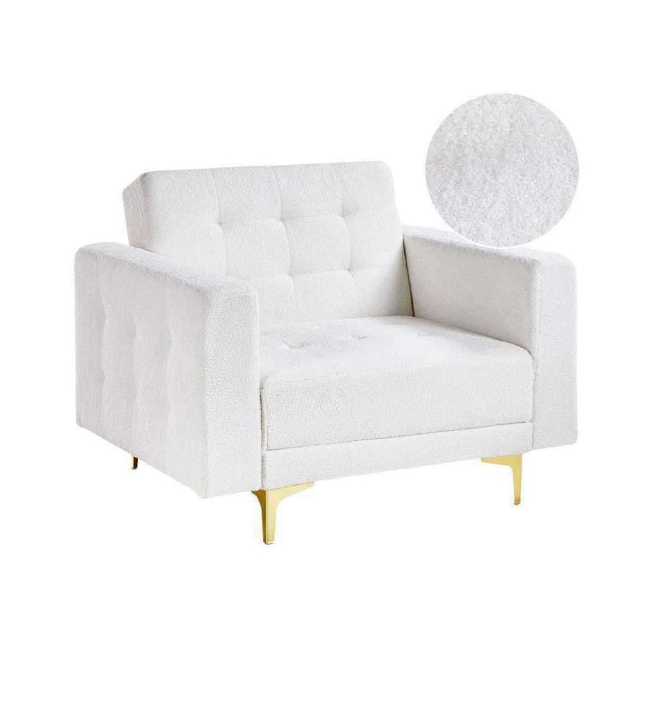 Fauteuil ABERDEEN Bouclé Blanc cassé