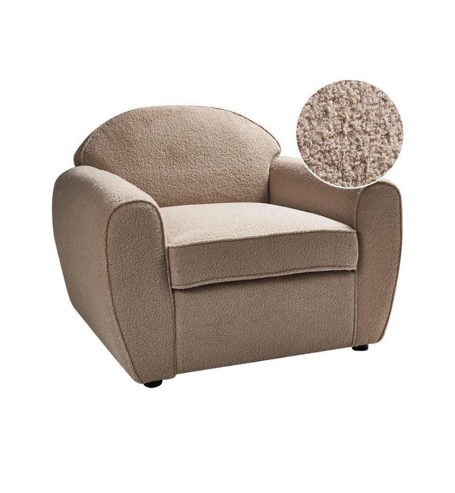 Fauteuil ELLEDE Bouclé Marron clair