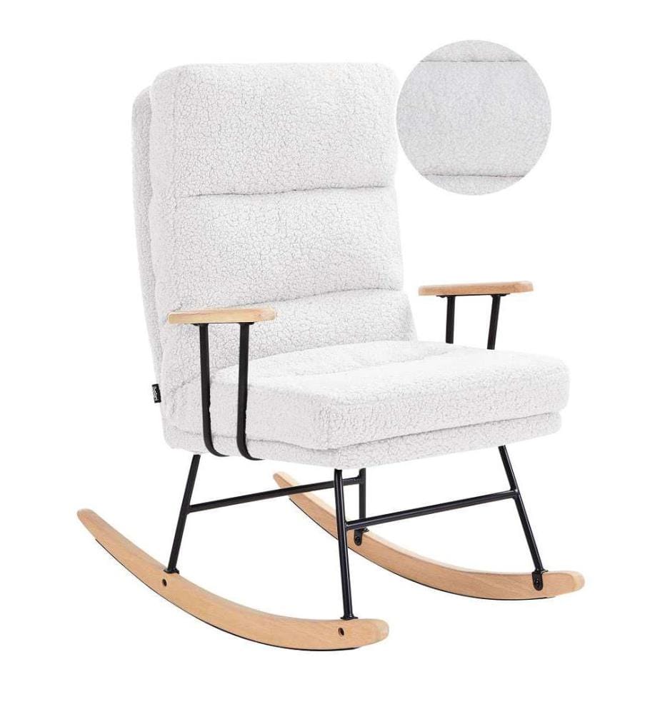 Fauteuil à bascule ESKELIN Bouclé Blanc cassé