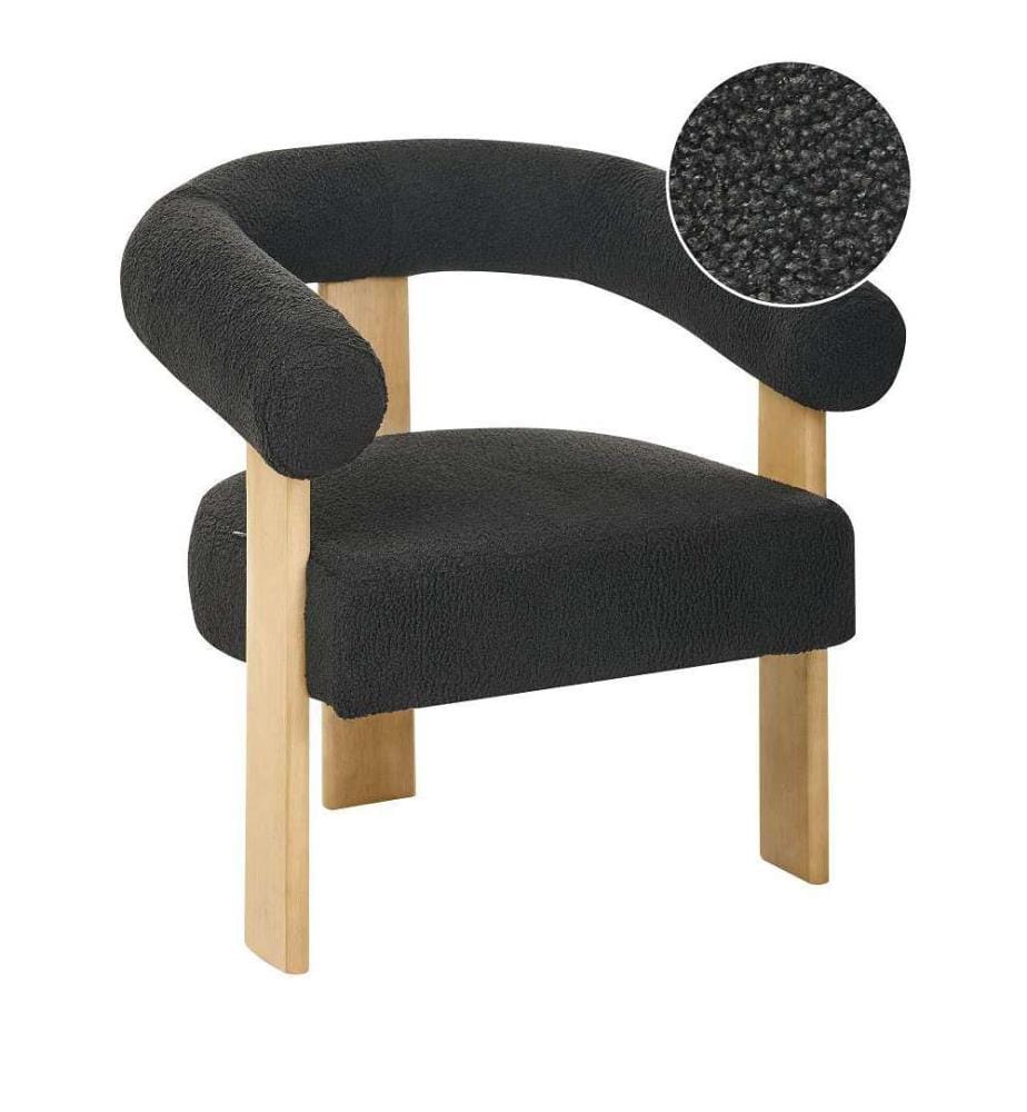 Fauteuil ILBRO Bouclé Noir/marron clair