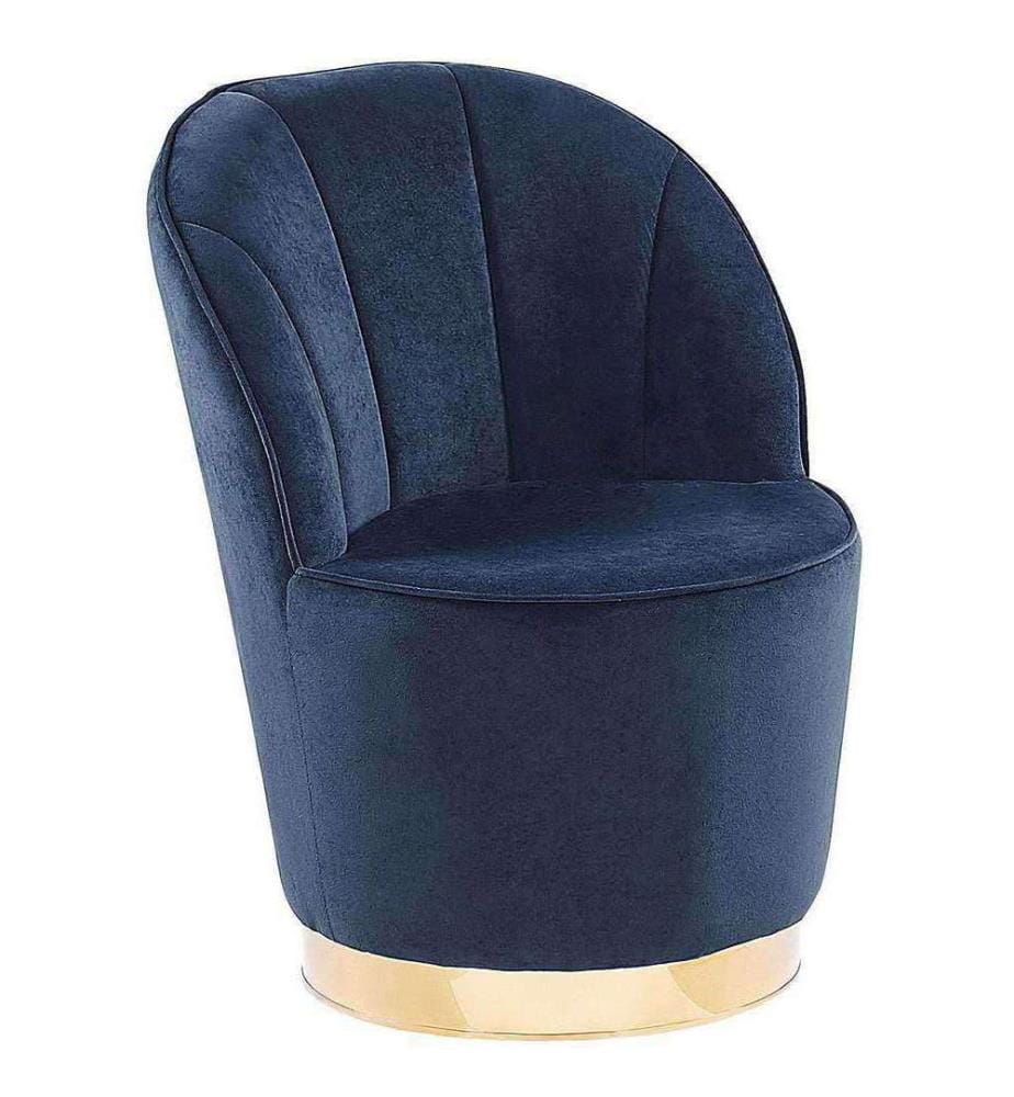 Fauteuil ALBY Velours Bleu foncé