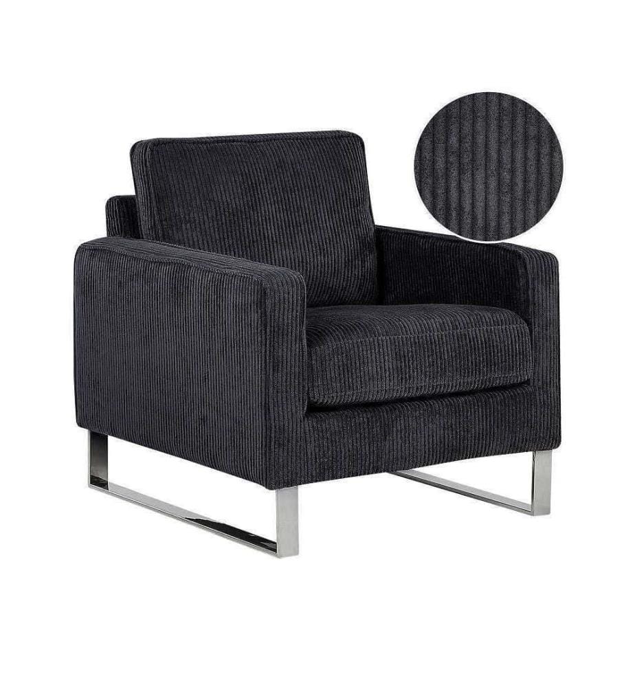 Fauteuil VIND Velours côtelé Noir