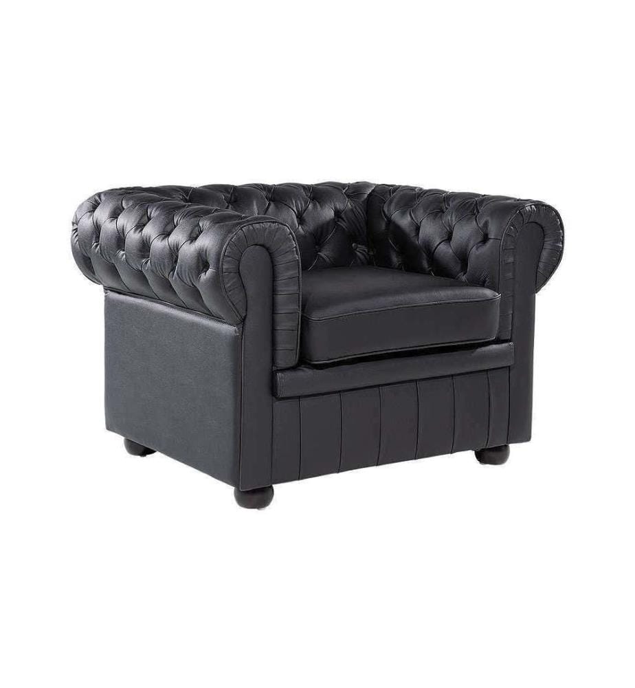 Fauteuil CHESTERFIELD Cuir Noir