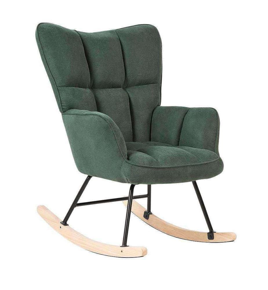 Fauteuil à bascule OULU Tissu Vert émeraude
