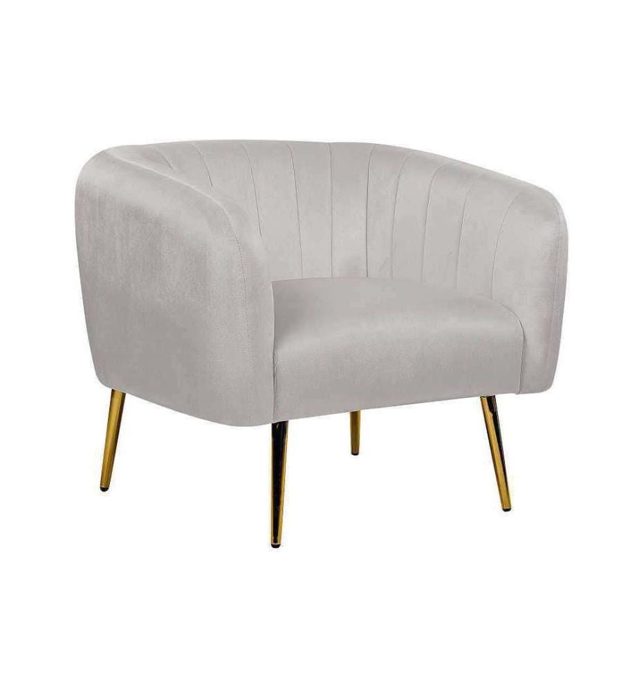 Fauteuil LACONIA Velours Gris clair