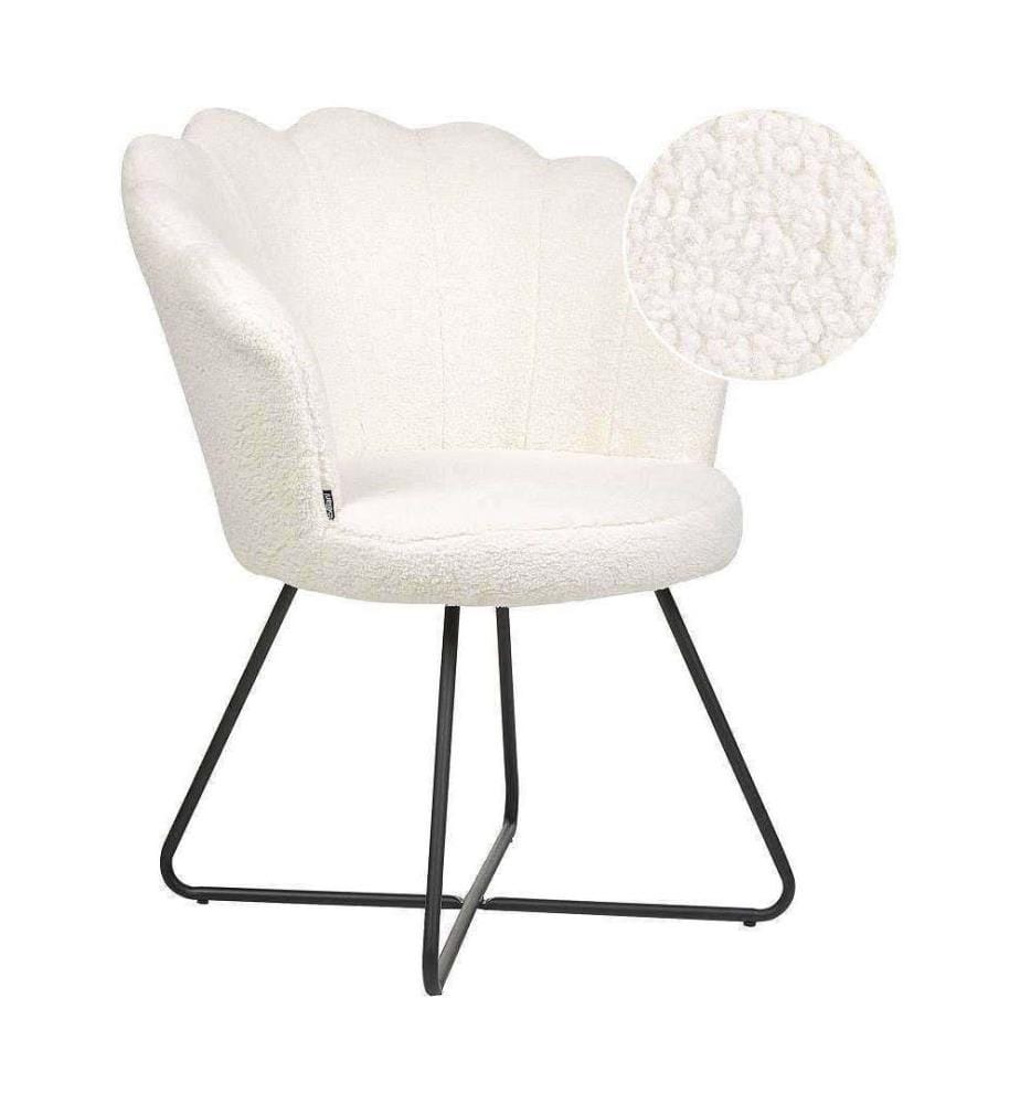 Fauteuil LOVELOCK Bouclé Blanc