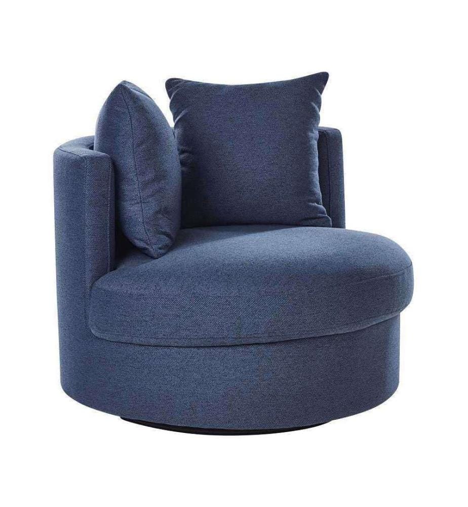 Fauteuil pivotant DALBY Tissu Bleu foncé